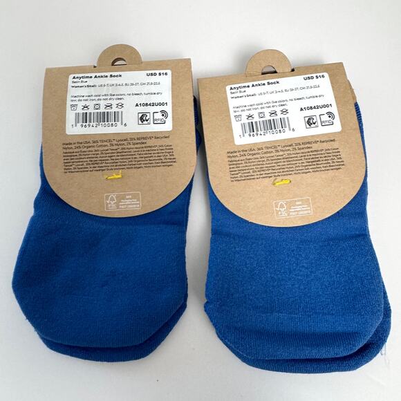 Allbirds Womens Anytime Ankle Sock Size S US 5-7 Bundle 2 Made USA Basin Blue - Picture 3 of 4